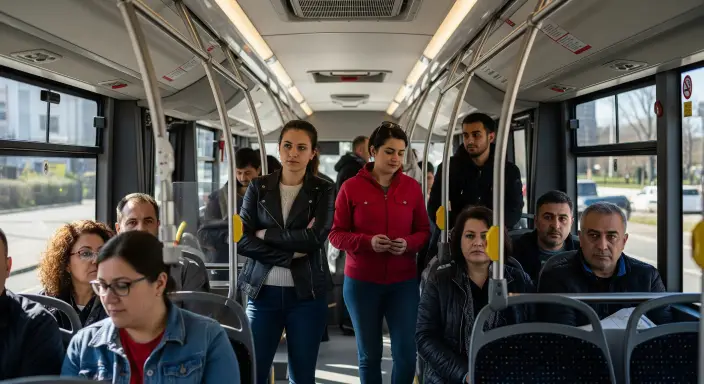 Autobuz foarte aglomerat